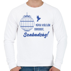 PRINTFASHION Radnóti Miklós - Népek kiáltják sorsodat - Férfi pulóver - Fehér