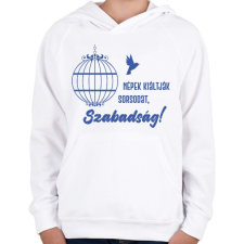 PRINTFASHION Radnóti Miklós - Népek kiáltják sorsodat - Gyerek kapucnis pulóver - Fehér gyerek pulóver, kardigán