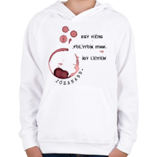 PRINTFASHION Radnóti Miklós - Péntek - Gyerek kapucnis pulóver - Fehér