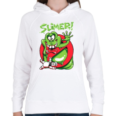 PRINTFASHION Ragacs - Női kapucnis pulóver - Fehér