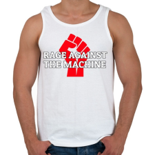 PRINTFASHION Rage against - Férfi atléta - Fehér atléta, trikó