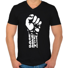 PRINTFASHION Rage - Férfi V-nyakú póló - Fekete férfi póló