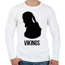 PRINTFASHION Ragnar - Vikings - Férfi hosszú ujjú póló - Fehér férfi póló