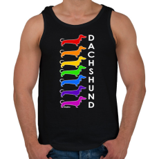 PRINTFASHION Rainbow dachshund - Férfi atléta - Fekete