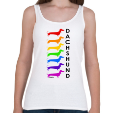 PRINTFASHION Rainbow dachshund - Női atléta - Fehér