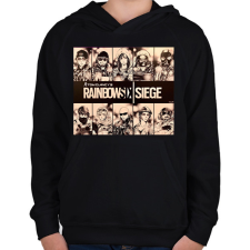 PRINTFASHION Rainbow six siege - Gyerek kapucnis pulóver - Fekete gyerek pulóver, kardigán
