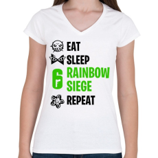 PRINTFASHION Rainbow Six Siege - Női V-nyakú póló - Fehér