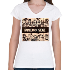 PRINTFASHION Rainbow six siege - Női V-nyakú póló - Fehér női póló