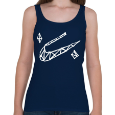 PRINTFASHION rajzolNIKEll.fehér - Női atléta - Sötétkék női trikó