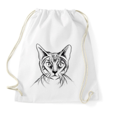 PRINTFASHION Rajzolt macska - Sportzsák, Tornazsák - Fehér tornazsák