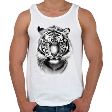 PRINTFASHION Rajzolt tigris - Férfi atléta - Fehér atléta, trikó