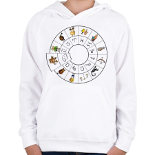 PRINTFASHION Rák - Gyerek kapucnis pulóver - Fehér gyerek pulóver, kardigán