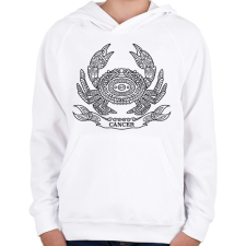 PRINTFASHION Rák - Gyerek kapucnis pulóver - Fehér gyerek pulóver, kardigán