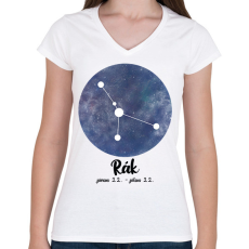PRINTFASHION Rák - Női V-nyakú póló - Fehér