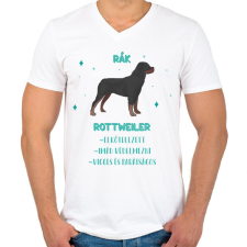 PRINTFASHION Rák - Rottweiler - Férfi V-nyakú póló - Fehér férfi póló