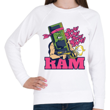 PRINTFASHION Rambo RAM - Női pulóver - Fehér női pulóver, kardigán