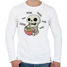 PRINTFASHION Ramen és csontváz - Férfi hosszú ujjú póló - Fehér