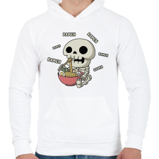 PRINTFASHION Ramen és csontváz - Férfi kapucnis pulóver - Fehér férfi pulóver, kardigán
