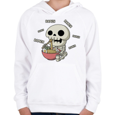 PRINTFASHION Ramen és csontváz - Gyerek kapucnis pulóver - Fehér gyerek pulóver, kardigán