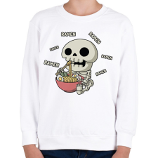 PRINTFASHION Ramen és csontváz - Gyerek pulóver - Fehér gyerek pulóver, kardigán