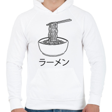 PRINTFASHION Ramen tészta - Férfi kapucnis pulóver - Fehér