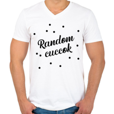 PRINTFASHION Random cuccok - Táska minta - Férfi V-nyakú póló - Fehér
