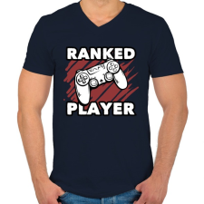 PRINTFASHION Ranked Player - Férfi V-nyakú póló - Sötétkék férfi póló