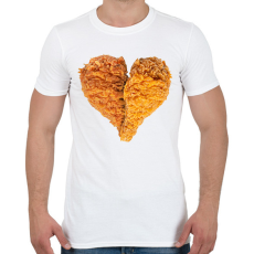 PRINTFASHION Rántott csirkecomb szív - Férfi póló - Fehér