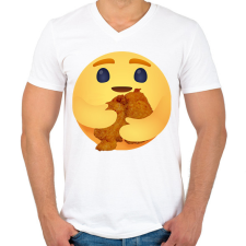 PRINTFASHION Rántott hús - Férfi V-nyakú póló - Fehér férfi póló
