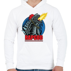 PRINTFASHION Rap god Godzilla  - Férfi kapucnis pulóver - Fehér