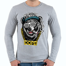 PRINTFASHION Rap medve - Férfi hosszú ujjú póló - Sport szürke