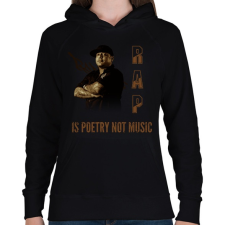 PRINTFASHION RAP - Női kapucnis pulóver - Fekete női pulóver, kardigán