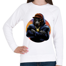 PRINTFASHION Rapper gorilla - Női pulóver - Fehér női pulóver, kardigán