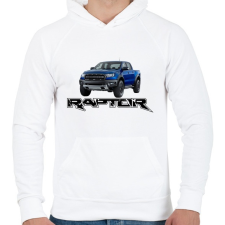 PRINTFASHION Raptor - Férfi kapucnis pulóver - Fehér férfi pulóver, kardigán