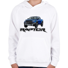 PRINTFASHION Raptor - Gyerek kapucnis pulóver - Fehér