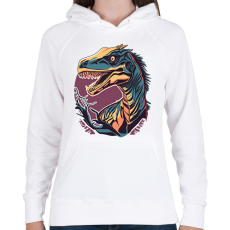 PRINTFASHION raptor - Női kapucnis pulóver - Fehér