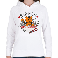 PRINTFASHION Rar-men - Női kapucnis pulóver - Fehér női pulóver, kardigán