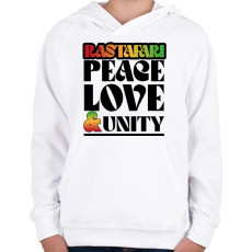 PRINTFASHION Rastafari - Gyerek kapucnis pulóver - Fehér