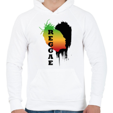 PRINTFASHION Rasztás raggea - Férfi kapucnis pulóver - Fehér