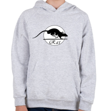 PRINTFASHION rat - Gyerek kapucnis pulóver - Sport szürke
