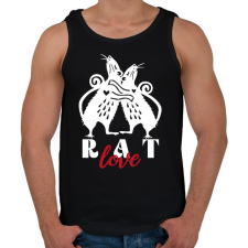 PRINTFASHION Rat love - Férfi atléta - Fekete atléta, trikó
