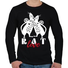 PRINTFASHION Rat love - Férfi hosszú ujjú póló - Fekete