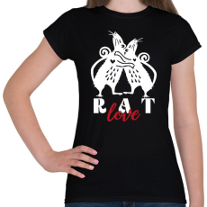 PRINTFASHION Rat love - Női póló - Fekete