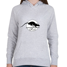 PRINTFASHION rat - Női kapucnis pulóver - Sport szürke