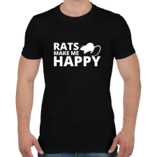 PRINTFASHION Rats make me happy - Férfi póló - Fekete férfi póló