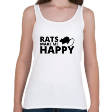 PRINTFASHION Rats make me happy - Női atléta - Fehér női trikó