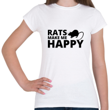 PRINTFASHION Rats make me happy - Női póló - Fehér női póló