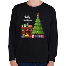 PRINTFASHION Ratty Christmas - Gyerek pulóver - Fekete