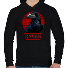 PRINTFASHION Raven - Férfi kapucnis pulóver - Fekete férfi pulóver, kardigán