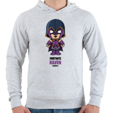 PRINTFASHION Raven - Fortnite Season 6 - Férfi kapucnis pulóver - Sport szürke